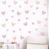 80Pcs Soft Pink Big Small Heart Shape Wall Stickers For Waterproof Removable PVC Kids Room Kindergarten Home Decoration