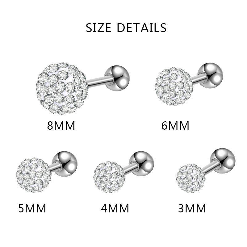 1Pc Ball Earrings Ear Tragus Cartilage Piercings Ball Earring Conch Ear Lobe Stud Helix Cartilage Piercings