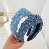 Korean Style Cowboy Hair Hoop Headdress Denim Knotted Headband Fashion Cowboy Hair Bands  Daily