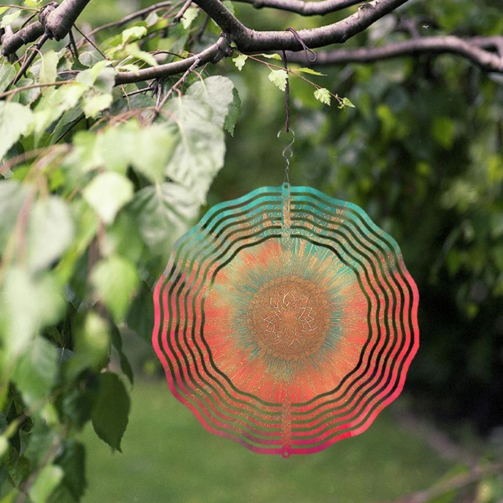 10 Inch Hanging Wind Spinner with 360 Degree Rotating Hook Dynamic Artistic Design for Garden Balcony Decor Elegant Gift Idea