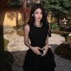 Beautiful Spice Girl Waist Dress Women's French Temperament Thousand Gold Sense Small Black Dress Birthday Dress Short Skirt Women's Clothing