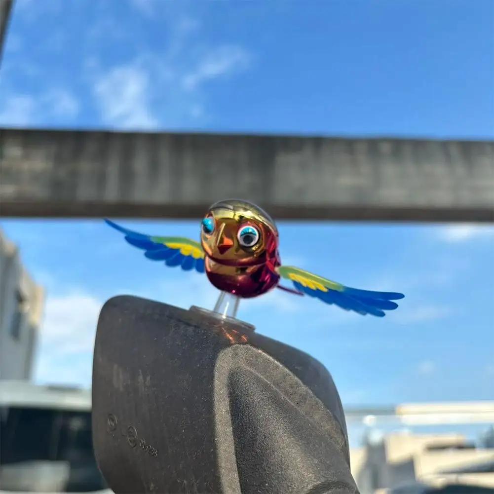 Colorful Bird Motorcycle & Car Ornament Waving Wings Flying Rearview Mirror Decoration Easy Installments for Vehicle Accessories