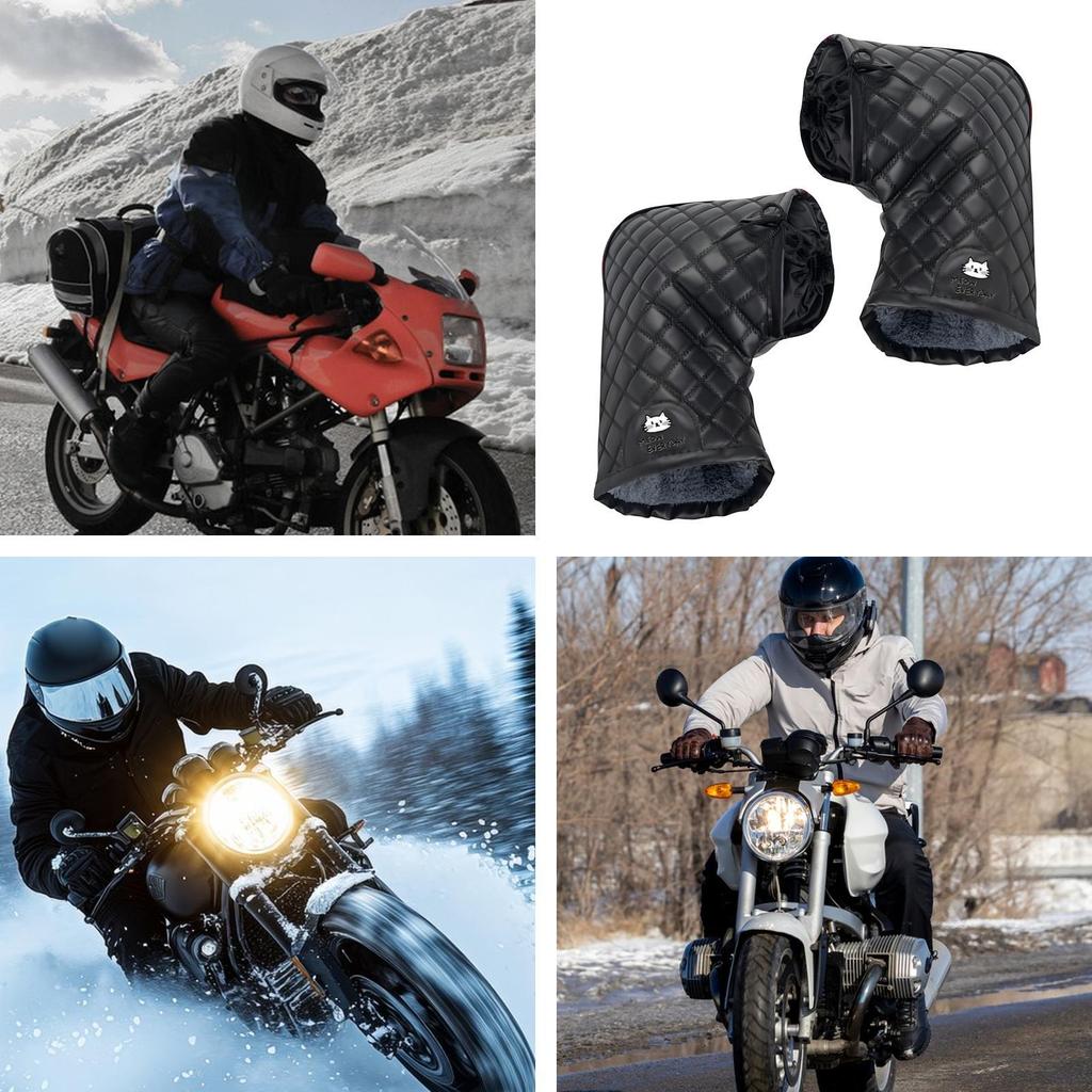 Bike Handlebar Mitts Winter Waterproof Hand Muffs Waterproof Warm Handlebar Gloves for Cold Weather Men Women Motorcycle Riding