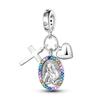 Holy Blessing copper Cross Wings Bible White Dove Classical 3mm Charm Bead Charms Bead Charms Compatible With Pandora Authentic Bracelets Do It Yourse