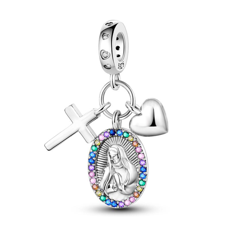 Holy Blessing copper Cross Wings Bible White Dove Classical 3mm Charm Bead Charms Bead Charms Compatible With Pandora Authentic Bracelets Do It Yourse