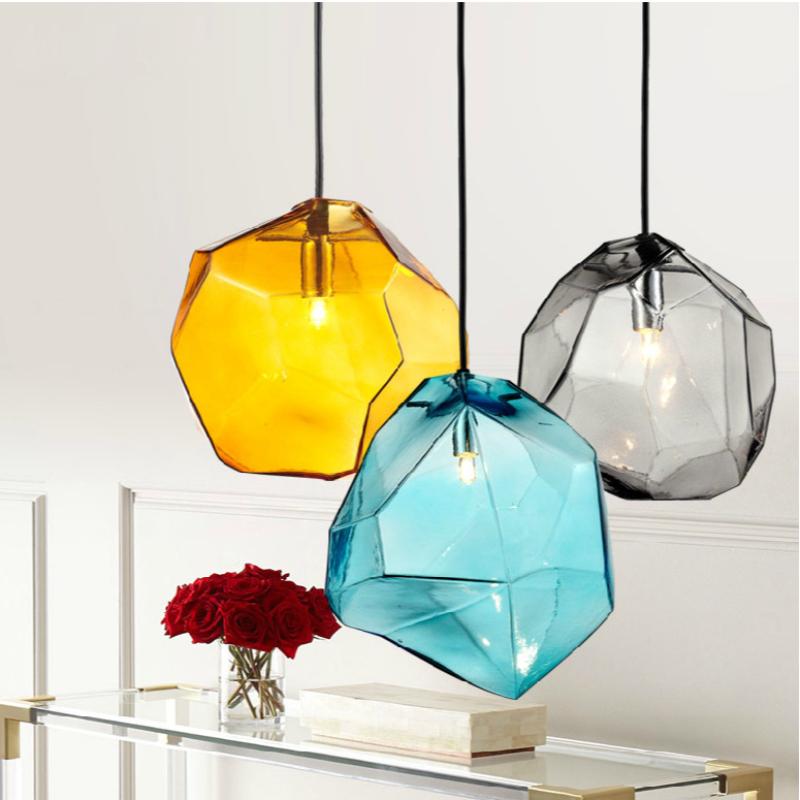 Gorący Nordycki Prosty Kreatywny Osobowość Kamień Szkło Żyrandol Sztuka Żyrandol Kostka Lodu Klatka Schodowa Jadalnia Sypialnia Bar