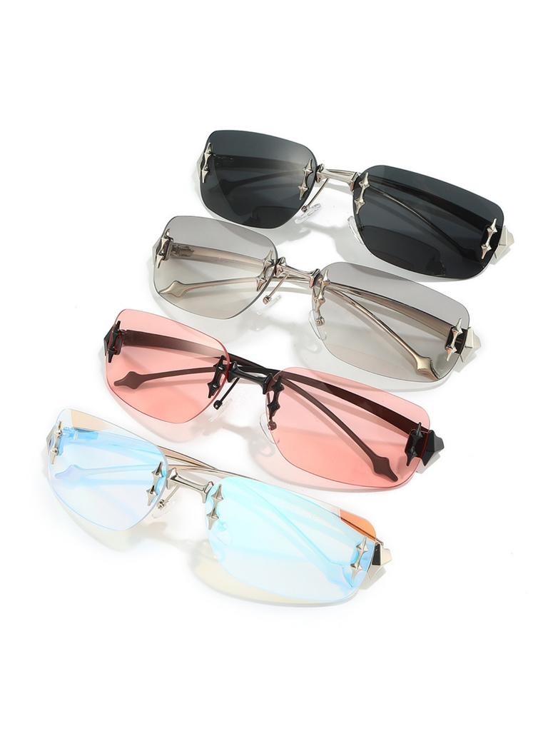 Durable High Quality Trendy new demon element rimless sunglasses personality Miding decorative sunglasses trend y2k