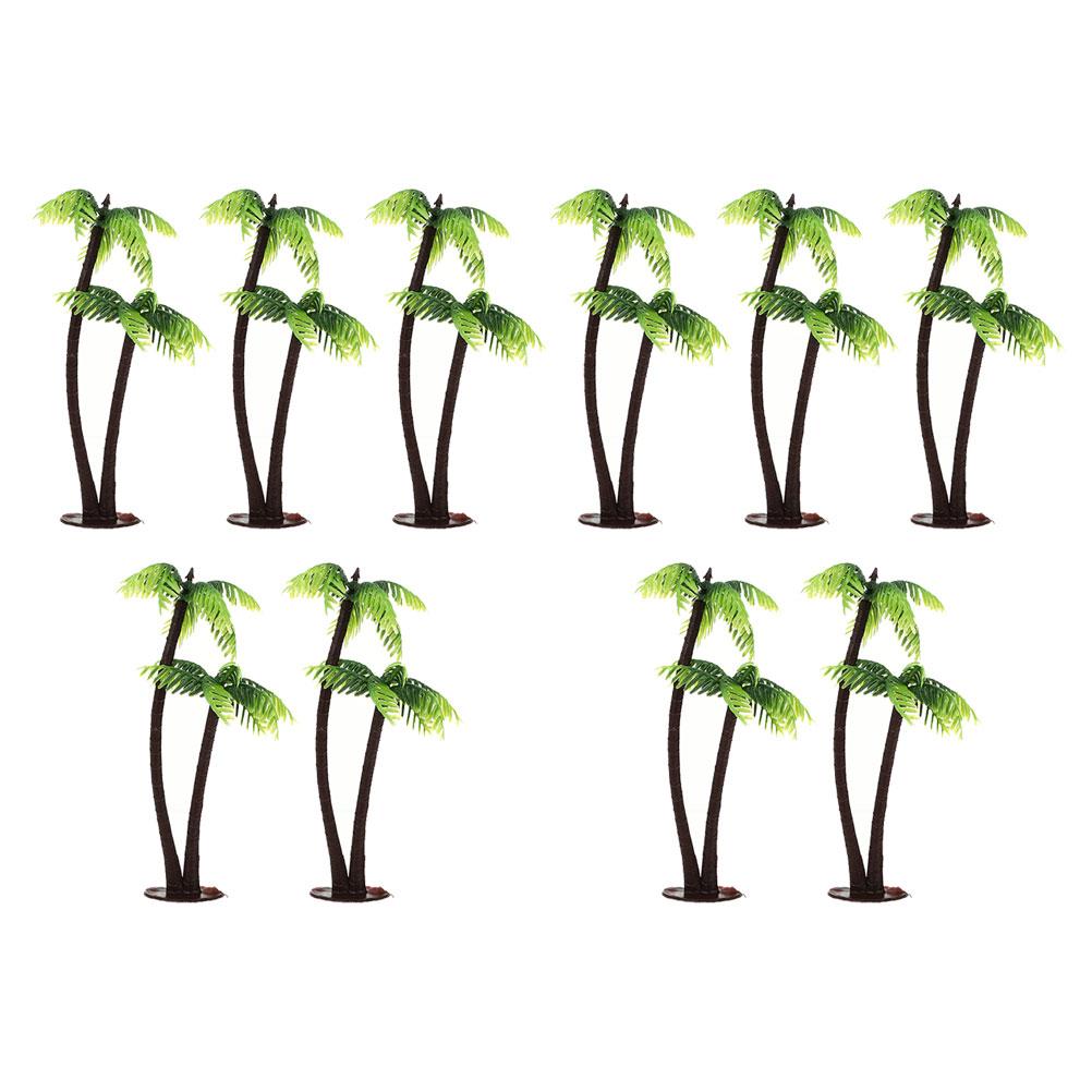 10 Pcs Artificial Coconut Tree Decor Aquarium Landscape Fish Tank Driftwood Model Trees Wear Resistant Pet Supplies