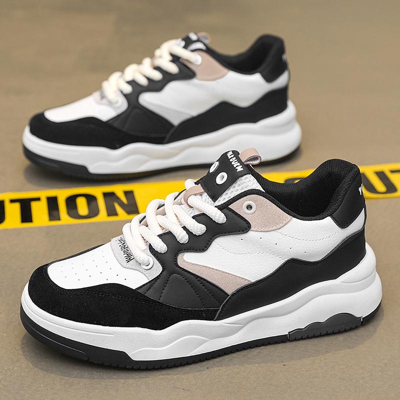 

Модный скейтборд, повседневные кроссовки, мужские осенние кроссовки, круглый носок, модная кожаная обувь, нескользящая обувь, мягкая и удобная 44 чёрный