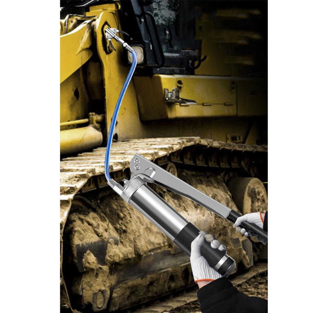 GreaseGun Coupler Quick Release Grease Coupler Double Handle Gear Oil Nozzle with 30cm Hose for AllStandard GreaseGun