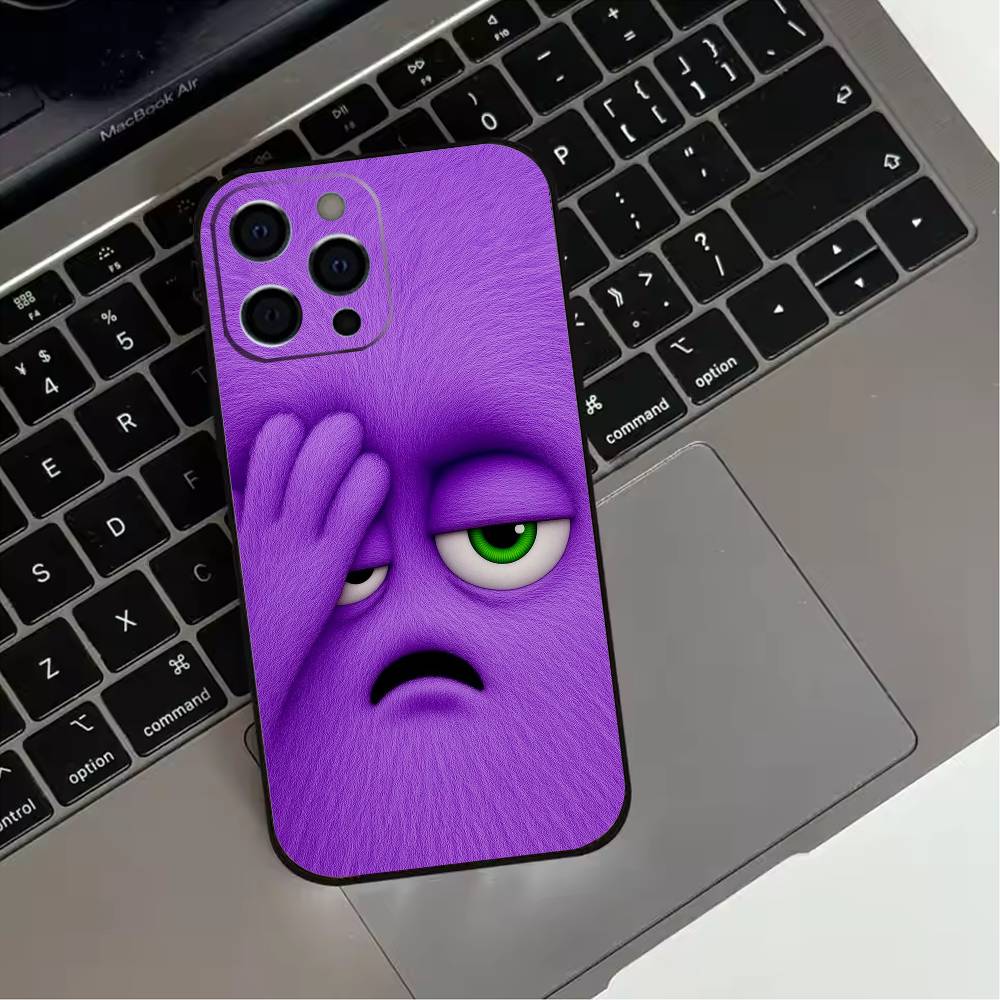 Funny Face  Phone Case For iPhone 17,16,15,14,13,12,11 Plus,Pro Max,XS,Soft Silicone Black Cover
