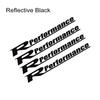 4Pcs R Performance Car Wheels Reflective Stickers Auto Rim Wheel Hub Body Racing Style Vinyl Film Decals Car Tuning Accessories