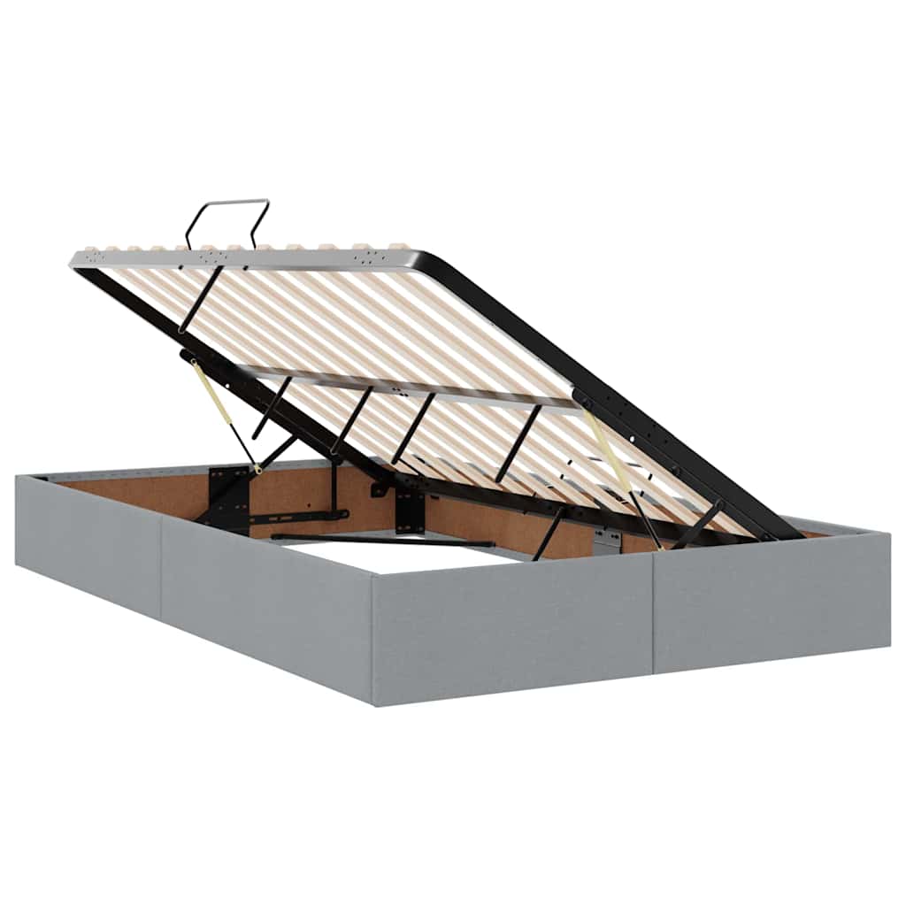 Storage Bed with Mattress Light Grey 120 x 200 cm Polyester