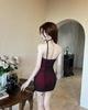 Elegant Halter Neck Floral Bandeau Bodycon Dress - Slim-Fit, High-Waisted, Pleated Style