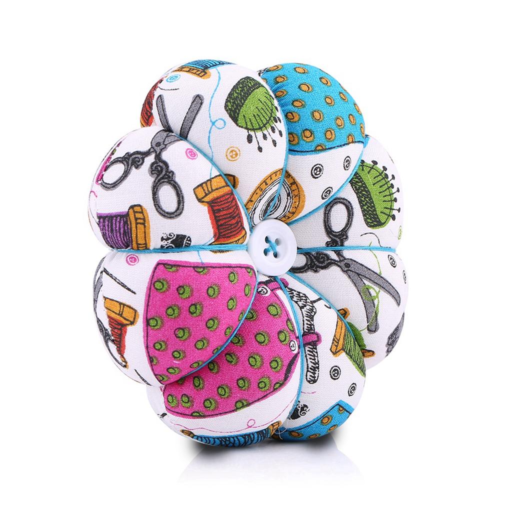 1 pcs Creative Pumpkin Fabric Sewing Needles Pin Cushion with Elastic Wrist Belt