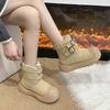 Internet celebrity cotton boots women's winter 2025 new super fire warm versatile thick sole non-slip velvet fur integrated cotton shoes