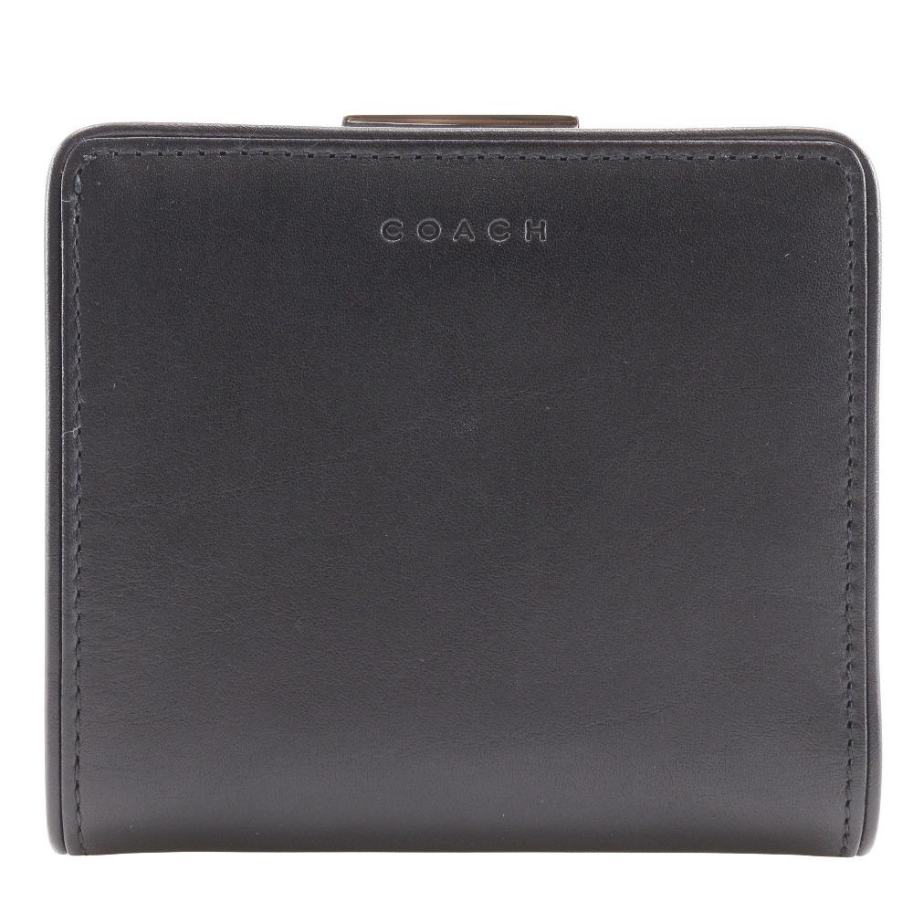 COACH logo Bi-Fold Wallet Gamaguchi black Calfskin Women Used