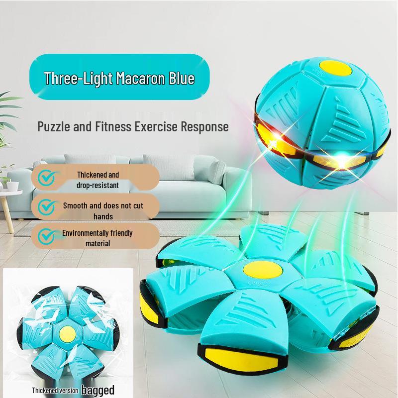 Magic Flying Saucer Ball: Deformable Outdoor Stomp Toy with Lights for Kids