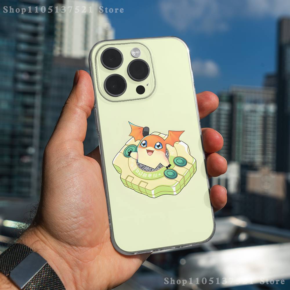Cartoon D-Digimon Phone Case For iPhone 17,16,15,14,13,12,11 Pro,Max,Plus,X,XS,XR,SE4,E Mini Transparent Soft Cover