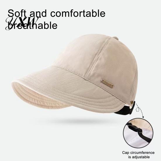 UV-Schutz Sonnenhut Hüte für Damen Breiter Rand Visier Packbar Sommer Strand Verstellbare Pferdeschwanzkappe Angeln Wandern Faltbar