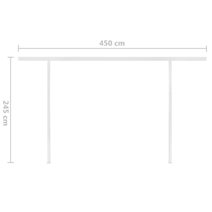VidaXL Manual Retractable Awning with LED 4x3 M Cream 3069942