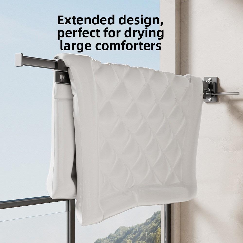 Foldable Clothes Drying Rack, Wall Mounted Retractable Laundry Hanger for Balcony Bathroom Window, Space Saving Stainless Steel