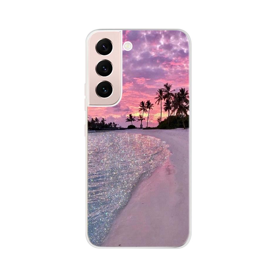 Beautiful Flower Phone Case For Samsung Galaxy S22 Pro S 22 Ultra 5G Case Cute Cat Soft Silicone TPU Cover For Samsung S22 22Pro