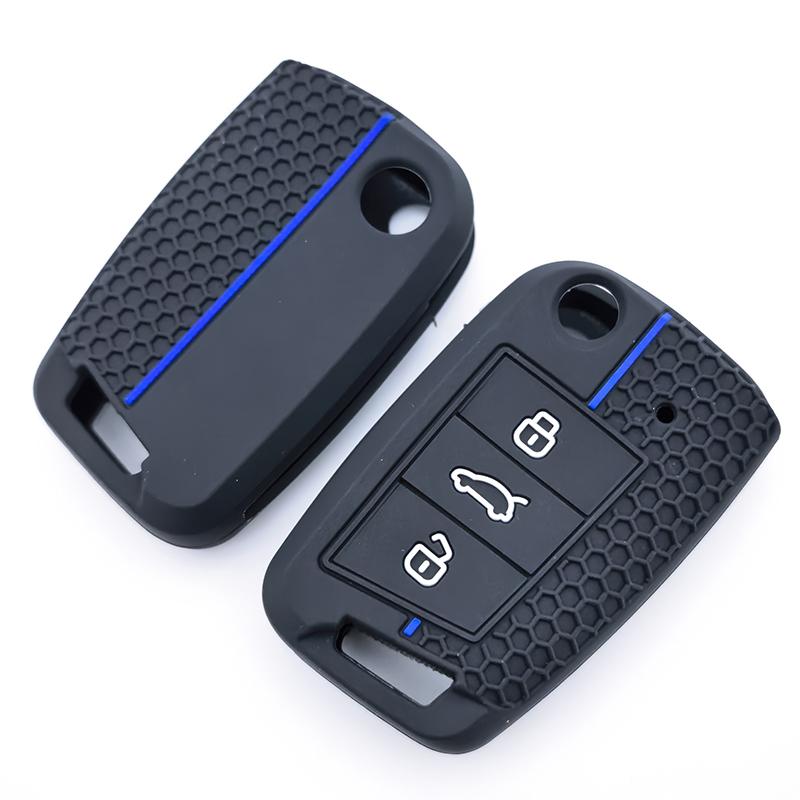 Car Remote Key Case Cover Fob For Vw Golf 7 Gti Polo T-Cross Touran Tiguan Skoda Octavia Rapid Kodiaq Fabia Seat Ibiza Leon