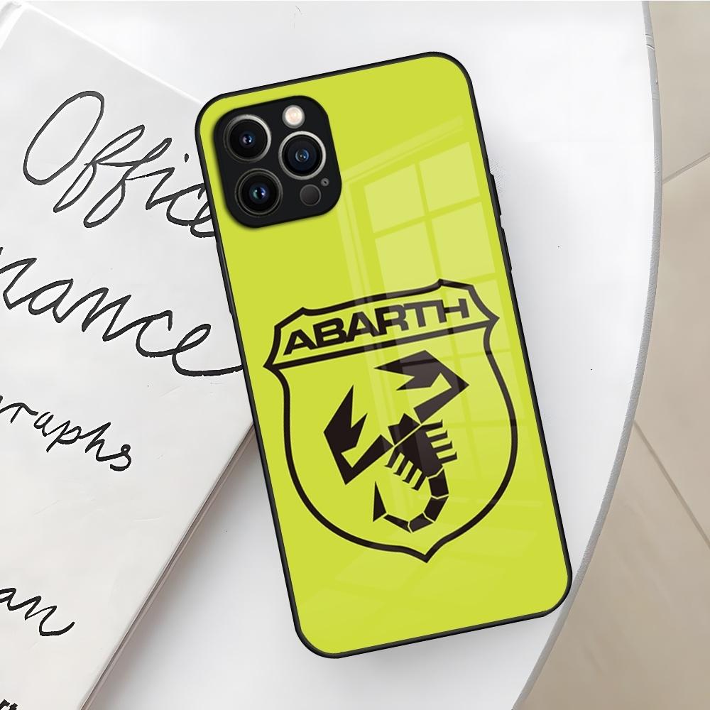 ABARTH Italy Car Phone Case for Iphone 16 15 14 12 11 13 Pro Max Mini X Xr Xs Se 8 Puls glass Cover
