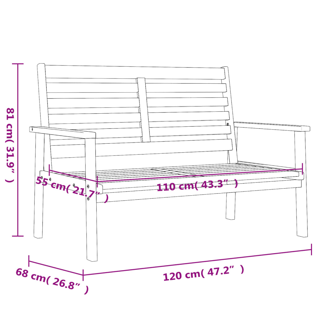 Garden Sofa Set Solid Acacia Wood