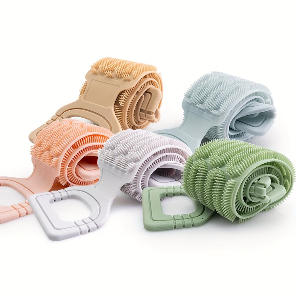 Silikon-Rückenschrubber-Handtuch mit Seilgriffen - Peeling-Badeutensil für Tiefenreinigung, texturierte Oberfläche für gute Erreichbarkeit & effektives Peeling