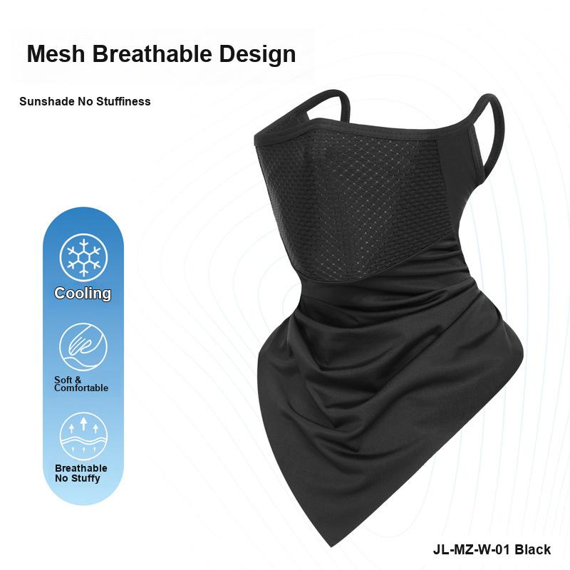 Cycling Sun Protection Face Mask Unisex Ice Silk Windproof Neck Face Cover Triangular Scarf for Outdoor Sports Motorcycle Riding