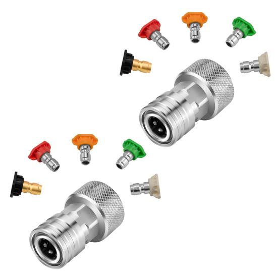 Garden Hose Connector Garden Hose to Mini Power Washer Adapter 3/4 GHT to 1/4 Inch Pressure Washer Attachment for Car Washing