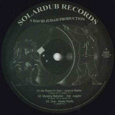 12inch Record JOSHUA BAILEY; SGT JUGGLER; KEETY R - No Room In Zion; Mystery Babylon /  SOLDEP004 Solardub 2019 UK Reggae, Ska & Dub Used