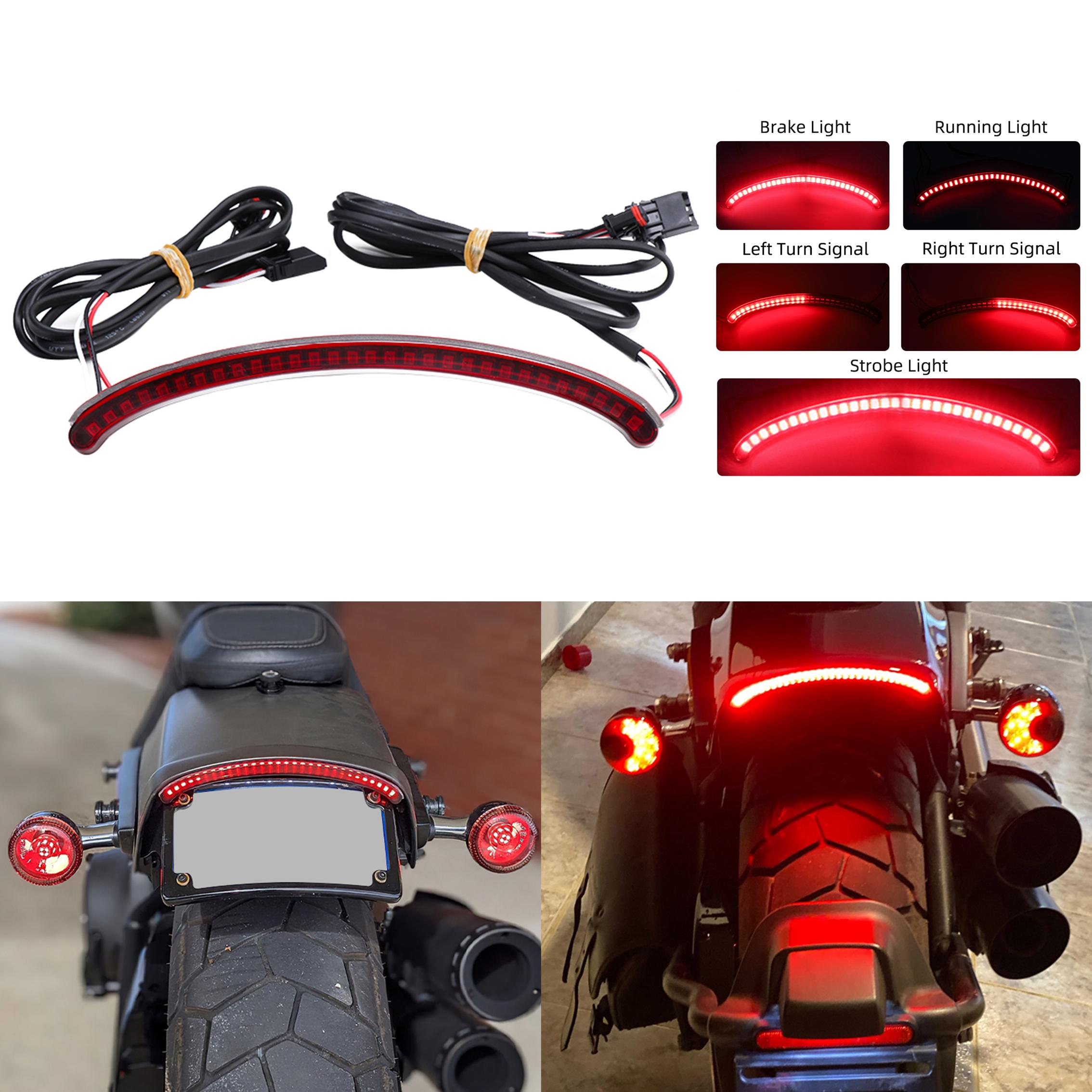 

Motorcycle LED Integrated Taillight Rear Fender Brake Light Indicator Lamp For Harley Softail Fat Bob FXFBS 114 FXFB 107 2018-Up красный