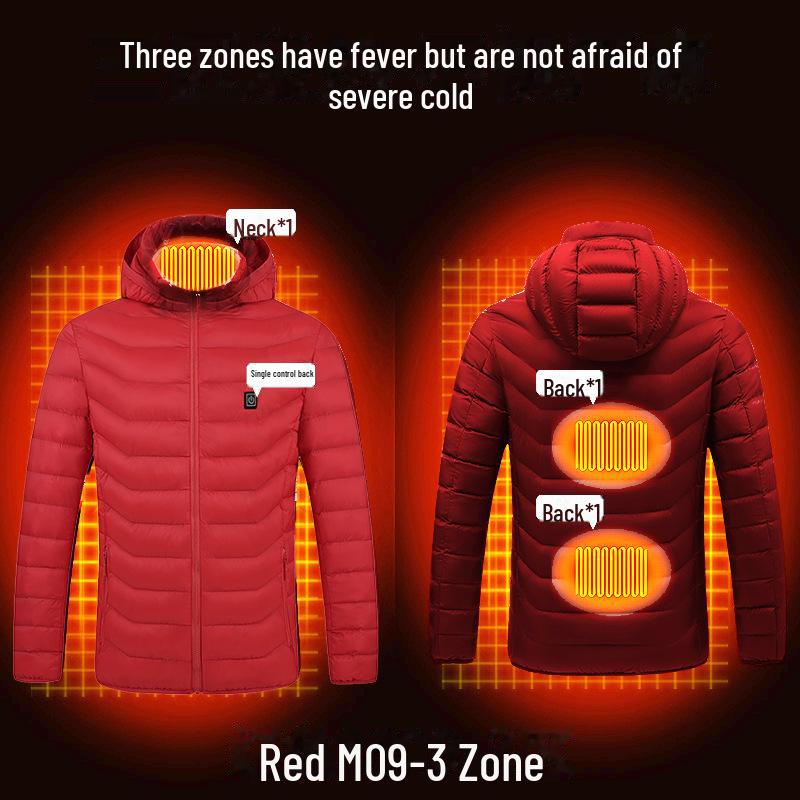 USB-Powered Heated Winter Jacket with Detachable Hood - Smart Temperature Control