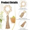 4Pcs Wood Bead Jute Tassel Napkin Ring, Natural Country Style Table Decoration Wedding, Family Farmhouse Style Napkin Clip