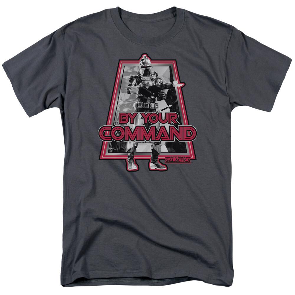Battlestar Galactica By Your Command Classic T Shirt Licensed Sci-Fi TV Charcoal S