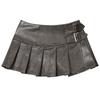 PU Leather Pleated Skirt High Waist Female Summer Thin Ultra Short Skirt Y2k Korean Fashion Cute A Word Skirt