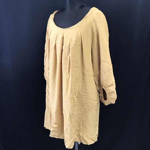 GRACE CONTINENTAL Sukienka Tunika 100% Jedwab Dekolt U Kobiety 36 S Żółto-Brązowy cBH574(UŻYWANY)