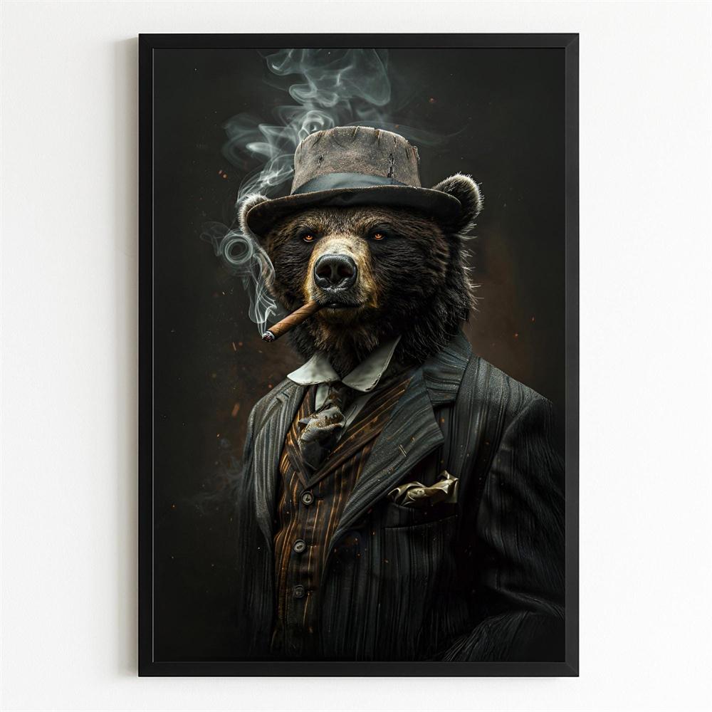 Gentleman Frog Vintage Portrait Print Poster Frog Wearing Clothes Print Renaissance Animal Portrait Canvas Painting Funny Poster