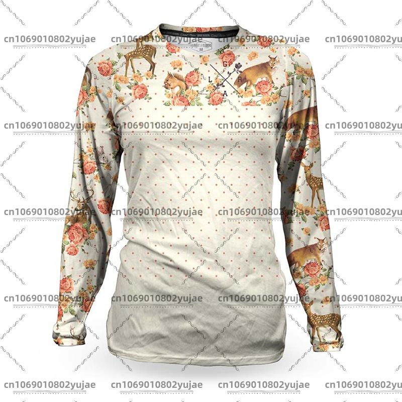 Women's MTB Jerseys Loose Rider Mtb Shirt BMX Mountain Bike Jersey DH Motocross Downh Long Sleeve T-shirt