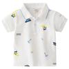 Children's Clothing Summer Boys' Polo Shirt Short-Sleeved T-shirt Baby Boys' Dinosaur Print Tops Kids Lapel Seaside Clothes