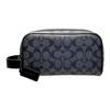 Travel Kit PVC Canvas Leather Travel Bag Toiletry Bag Makeup Bag Small Unisex Black (Unisex) Makeup Bags 2515 QBMI5