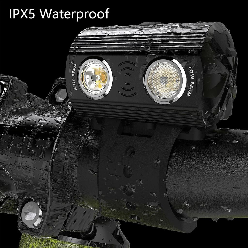 Volo UN 650 Night Riding Bike Dirt Bike Headlight for Scooters Road Dual Lens Bicycle Light with High and Low Beam USB Rechargeable Super Bright Bike