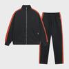 Men's Autumn/Winter Embroidered Casual Sports Suit with Stand-Up Collar and Zipper Cardigan.
