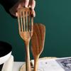 Teak Spatula Set Of 2 Wooden Spatula For Cooking Nonstick Cooking Utensils Long Handle Heat Resistant Slotted Turner Cookware
