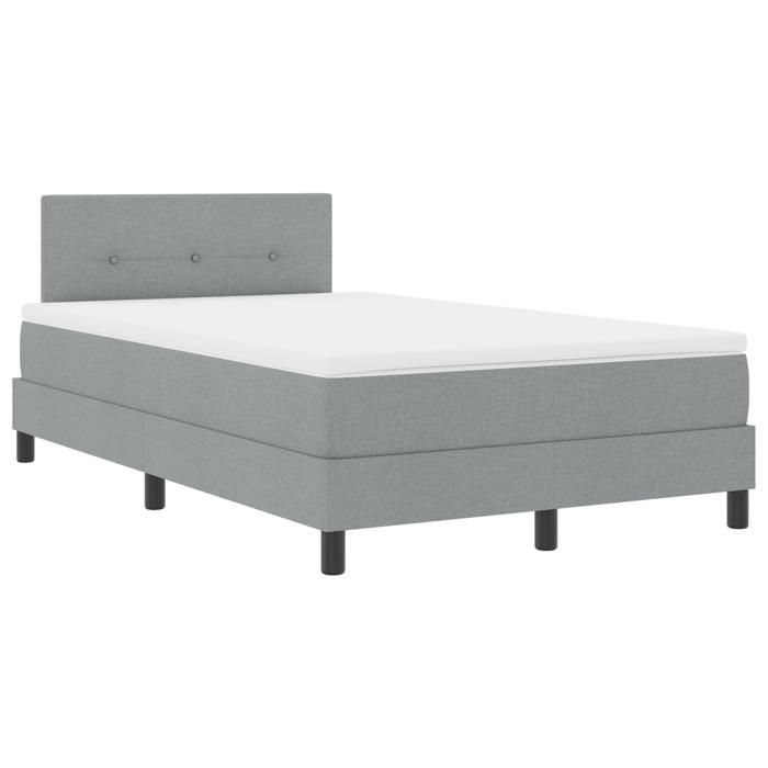 VidaXL Lit Box Spring avec Matelas Gris Clair 120x200 cm en Tissu 3338678