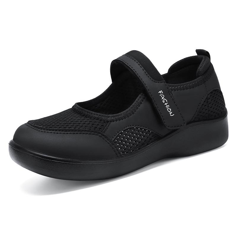 Women's Summer Breathable Casual Velcro Shoes - Soft Sole, Comfortable for Middle-Aged & Elderly Mothers