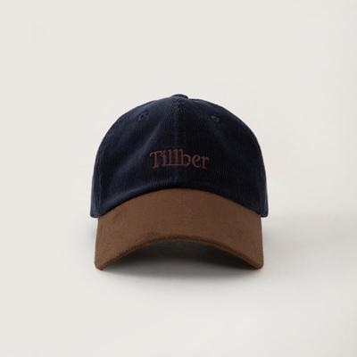 Tillber Corduroy Logo Ball Cap_Navy